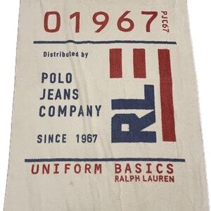 Ralph Lauren White Towel with Red and Blue Accents 66x70”